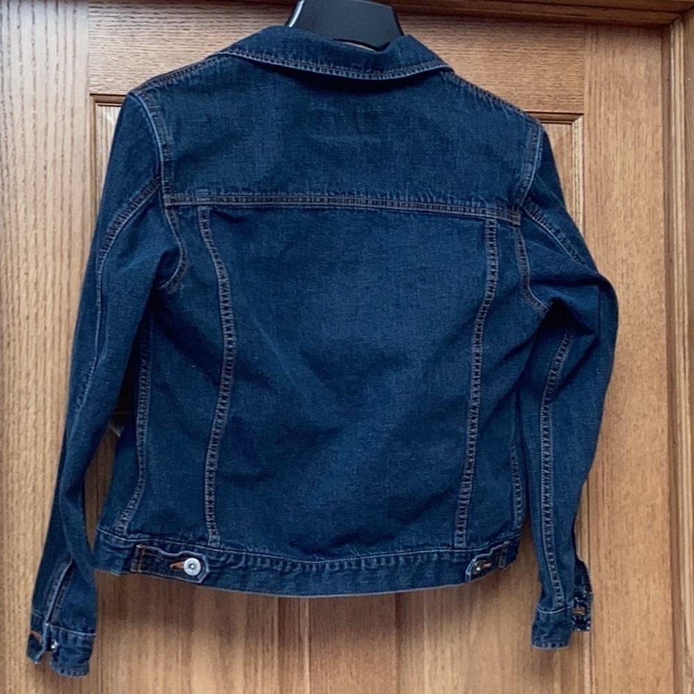 Eddie Bauer dark wash denim blue jean jacket. Women’s size small - Picture 5 of 16